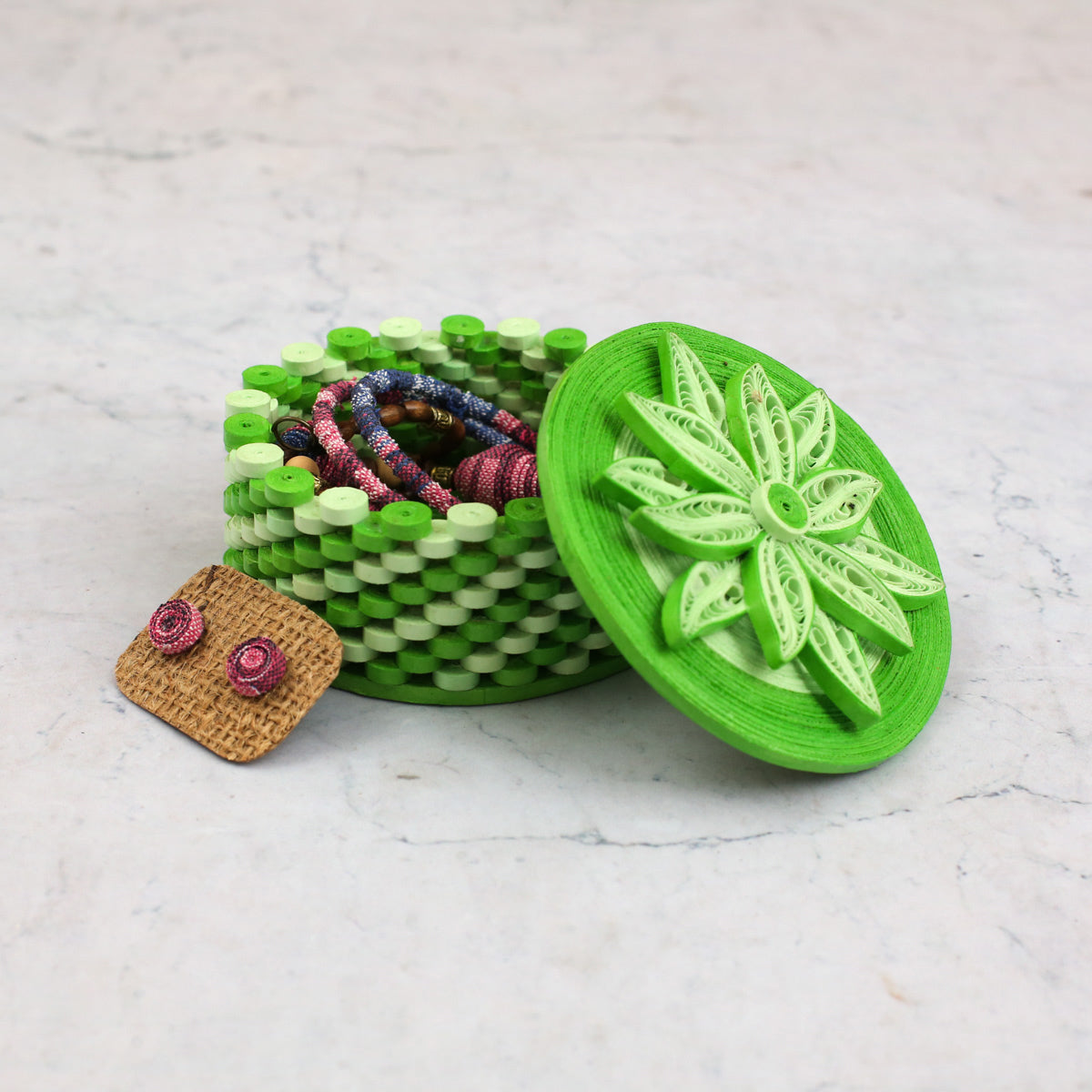 Large Emerald Paper Jewellery Box