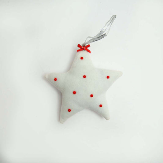 Snow White Felt Star Ornament