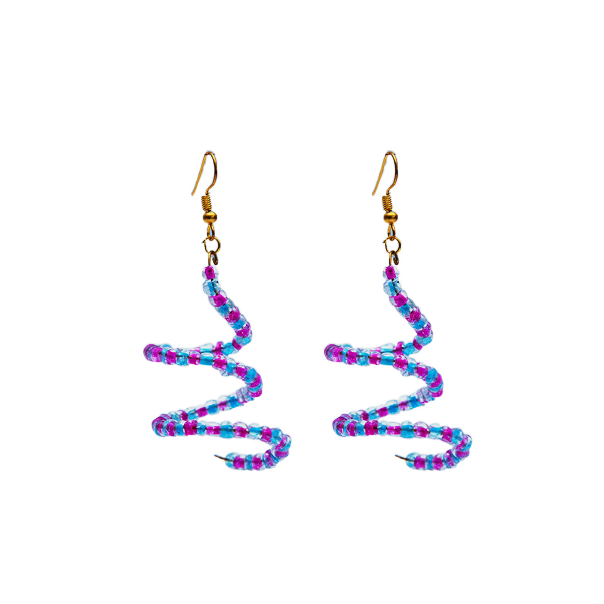 Purple and Blue Swirl Earrings