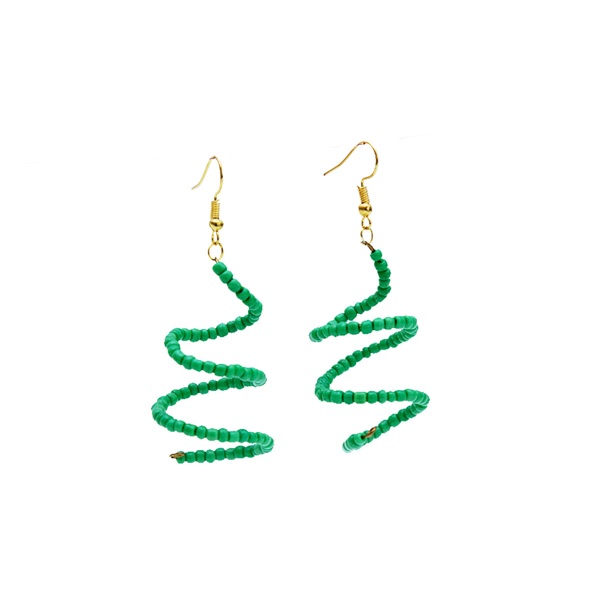 Green Swirl Earrings