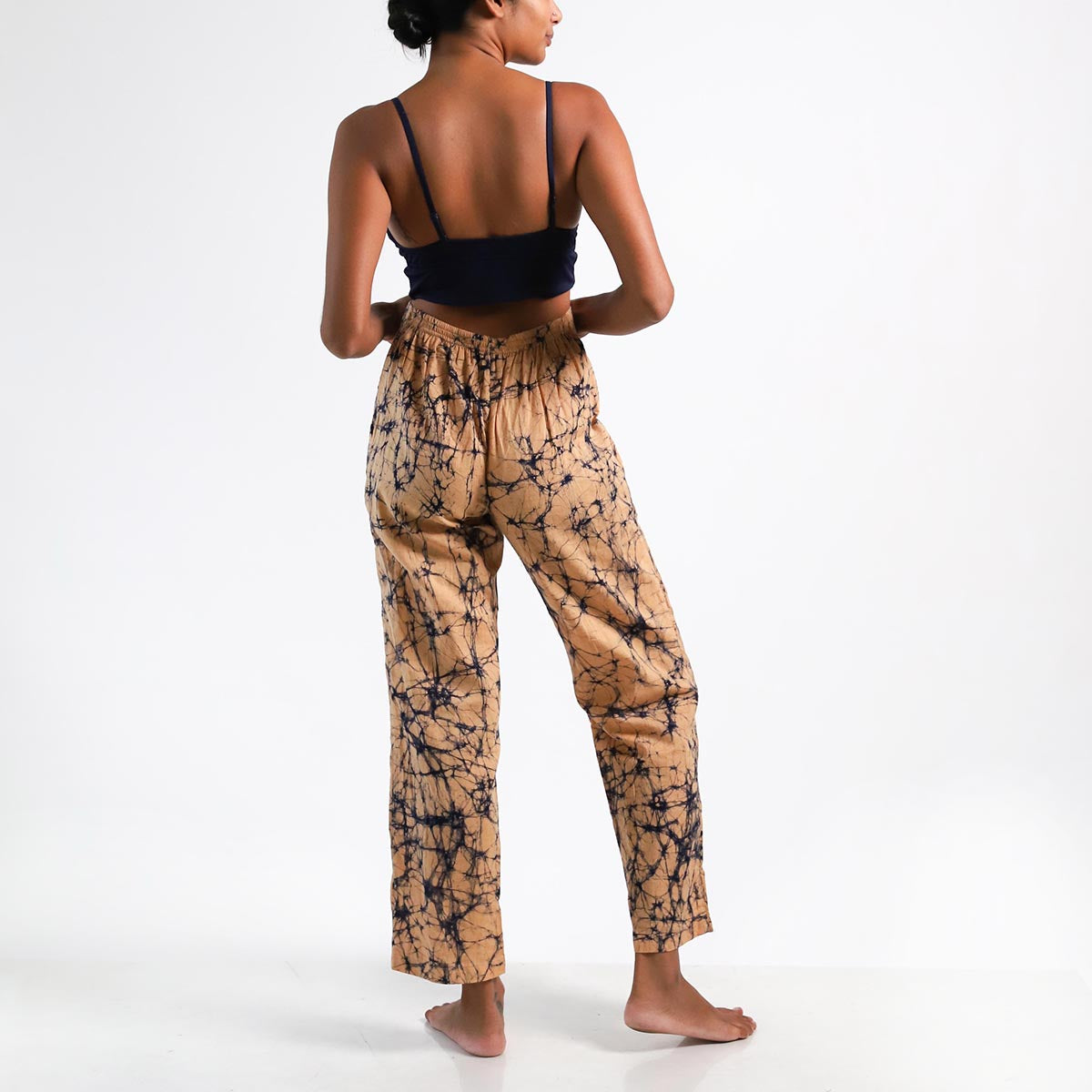 Beige and Navy Batik Pants