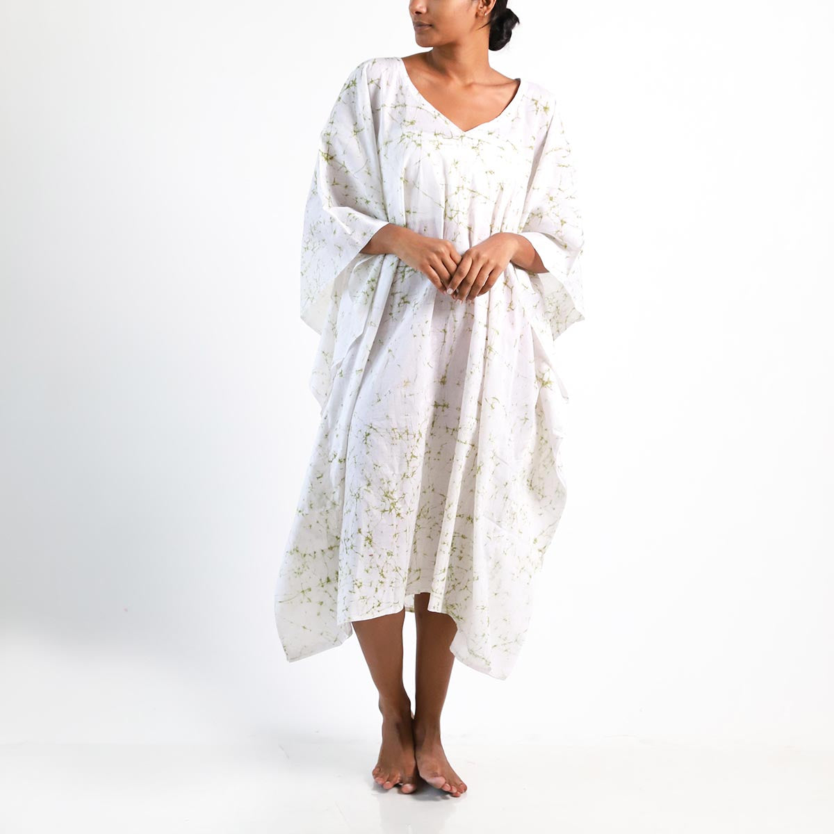 Classic White Batik Kaftan