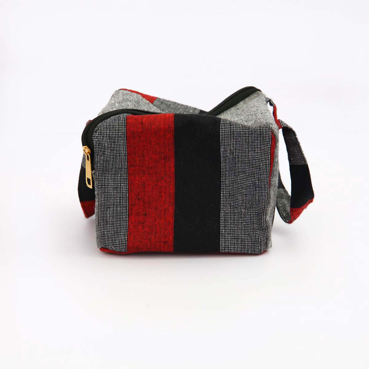 Grey Diagonal Zipper Lunch Bag