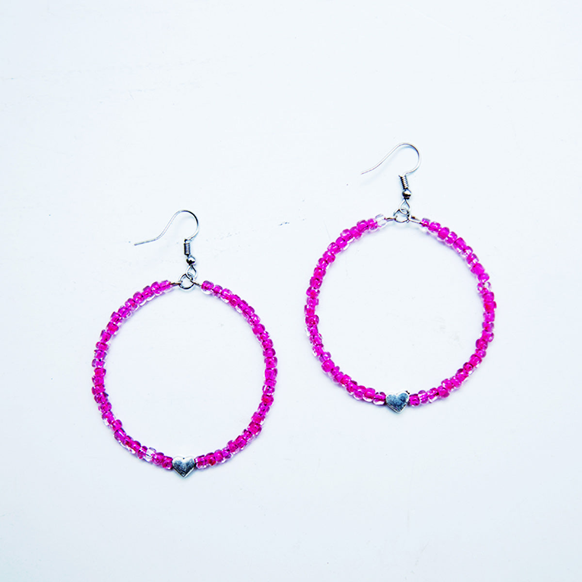 Fuscia Hoop Earrings
