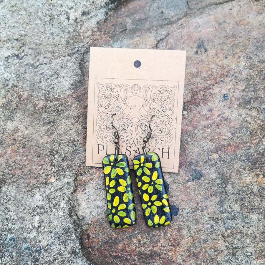 Yellow Jasmine Paper Earrings