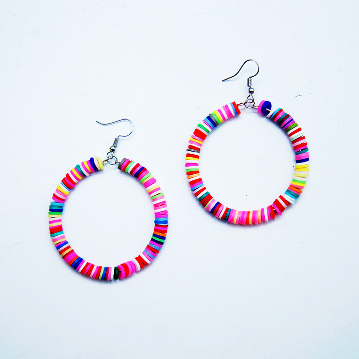 Pink Candy Hoop Earrings