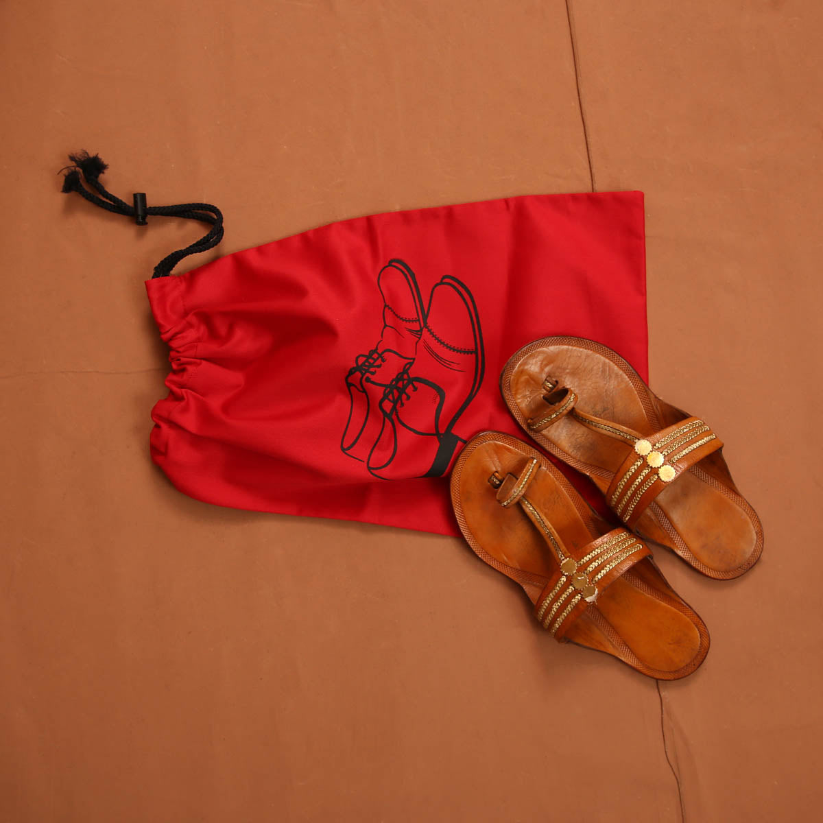 Red Dirty Sole Shoe Bag