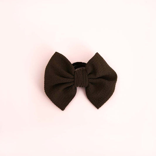 Brown Poofy Hair Tie Bow