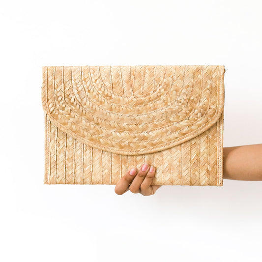 Natural Large Palmyrah Clutch