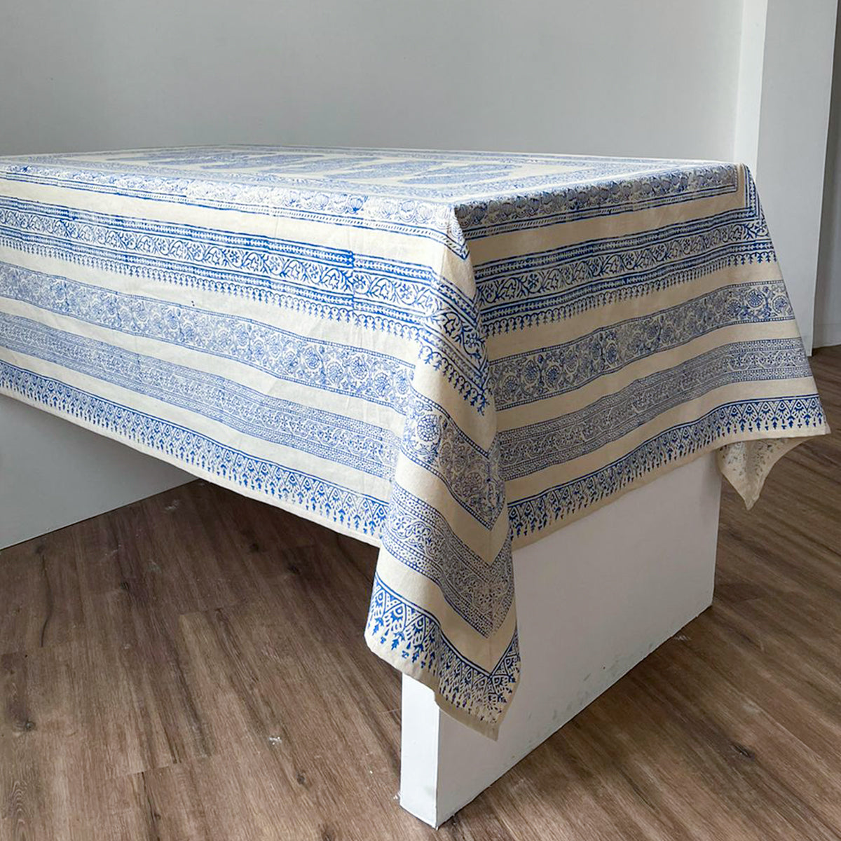 Azure Block Printed Table Cloth