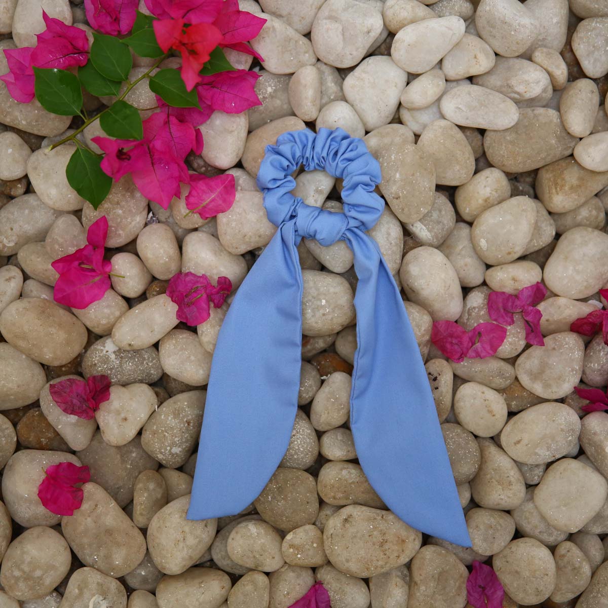 Blue Bird Cotton Mini Scarf Scrunchie