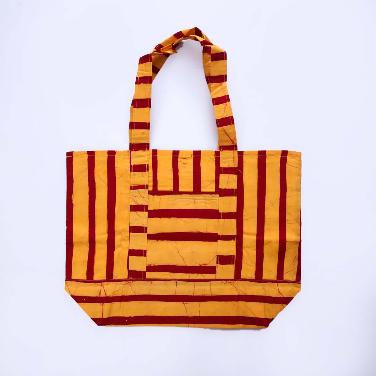 Red Stripes Batik Tote