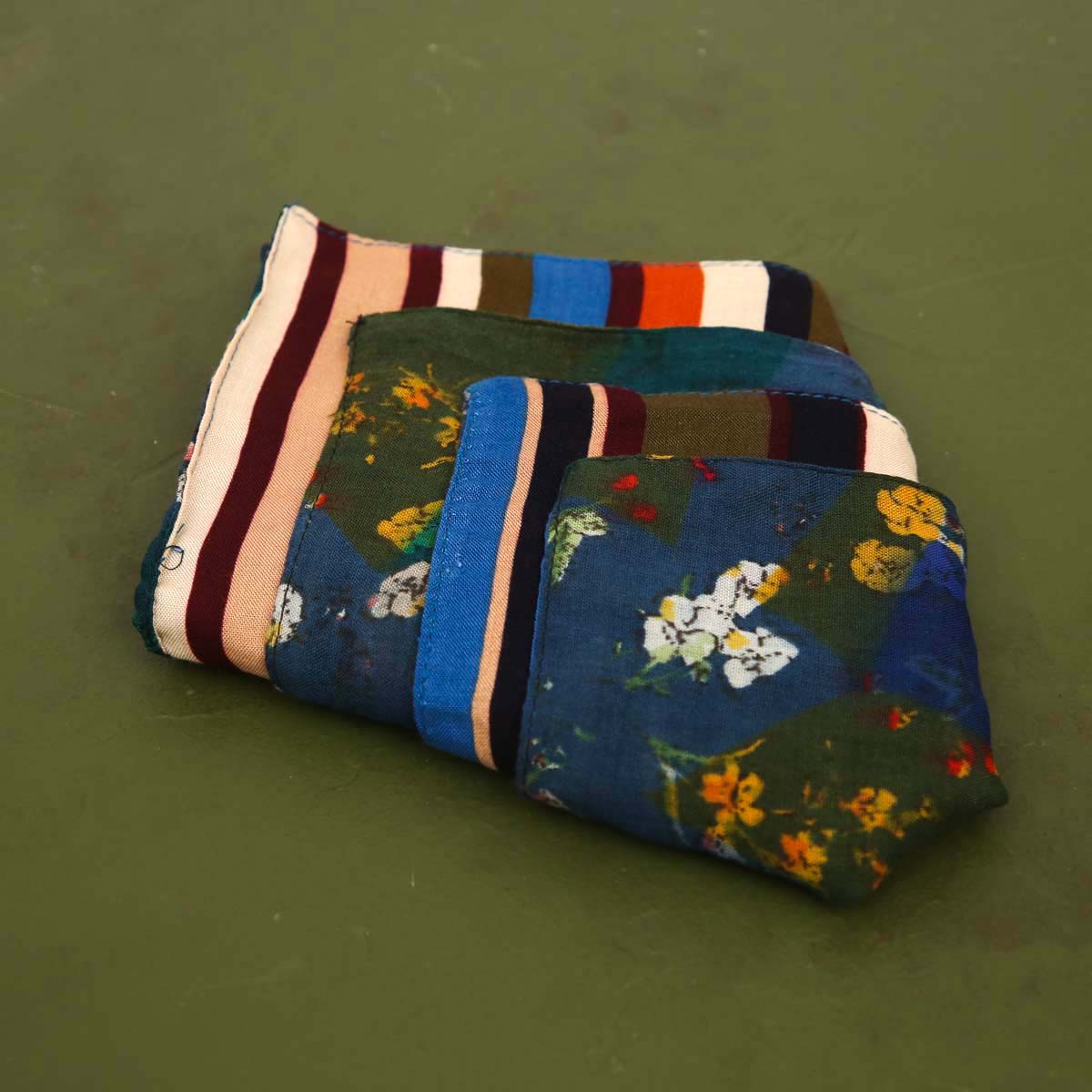 Flowers & Stripes Double Sided Napkin