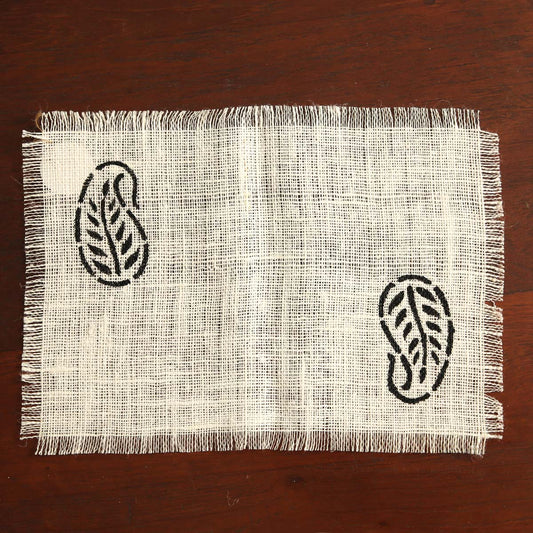 Burlap Leaf Table Mat