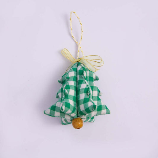 Green Gingham Tree Ornament