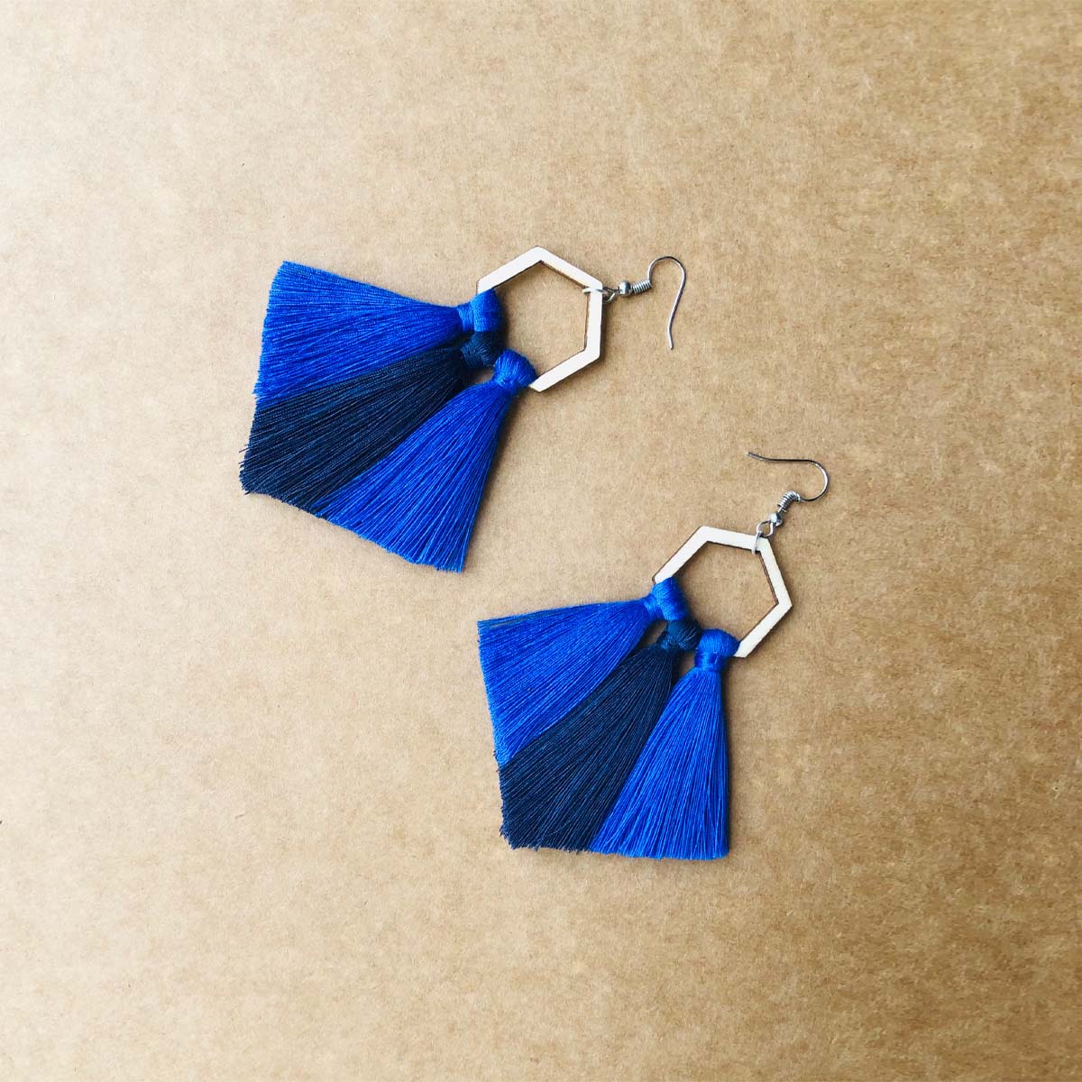 Wooden Deep-Sea Tassel Earrings