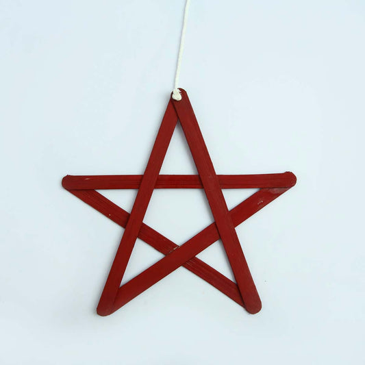 Red Bamboo Star Oranament