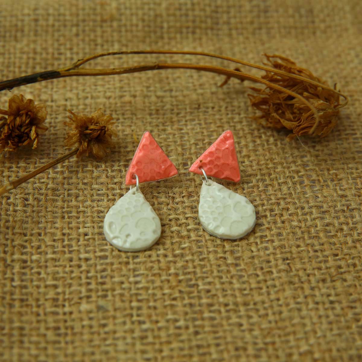 Tear Drop Embossed Earrings