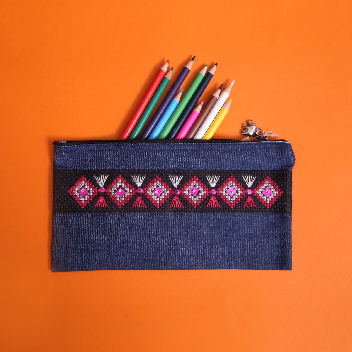 Denim Diamonds Pouch