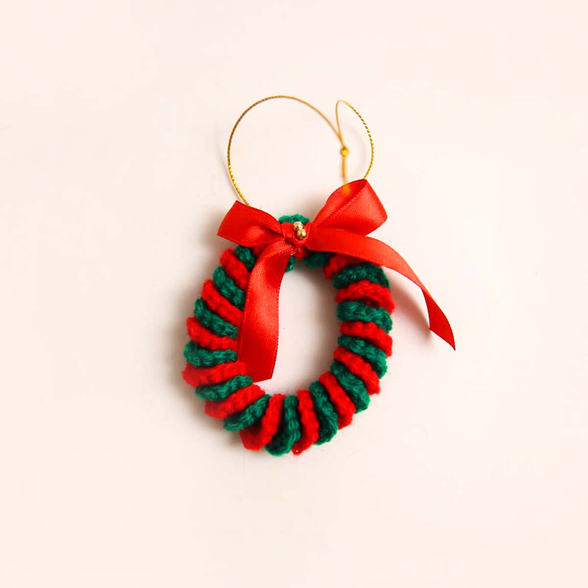 Red Candy Cane Wreath Ornament