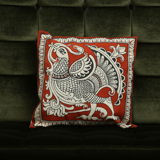 Vermillion Swan Cushion Cover