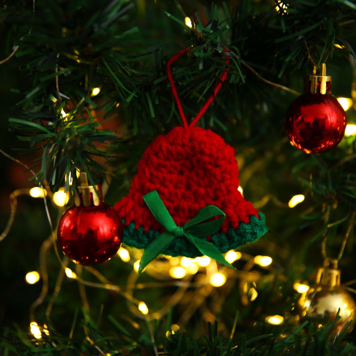 Festive Wool Bell Ornament