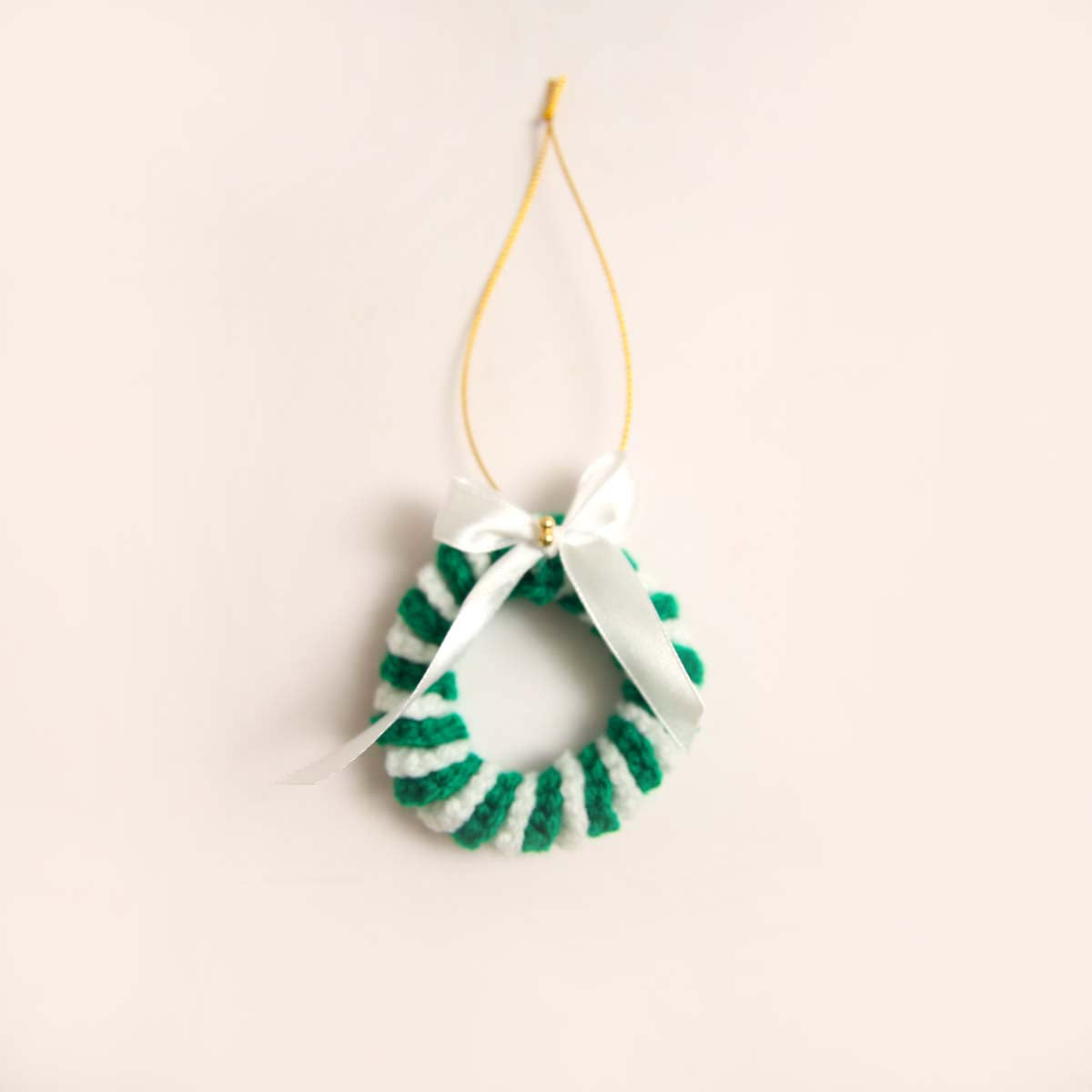 Green Candy Cane Wreath Ornament