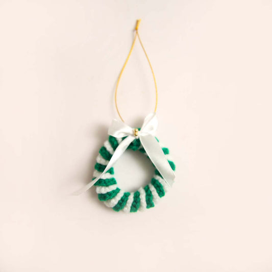 Green Candy Cane Wreath Ornament