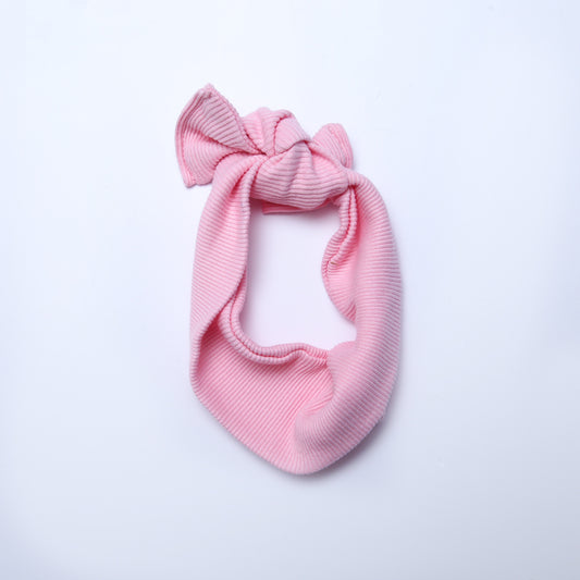 Pink Ribbed Baby Bow Knot Headband