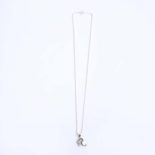 Silver Synthetic Stone Pendant and Chain
