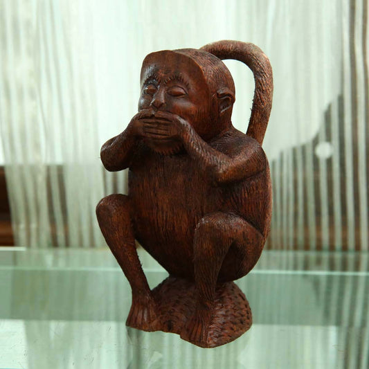 Speak No Evil Wooden Statue