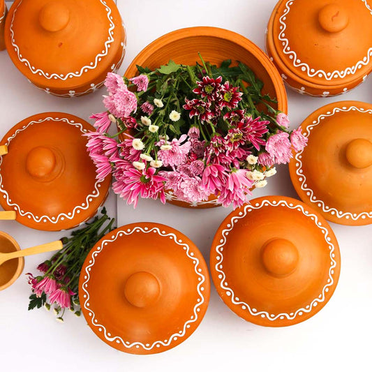 White Lines Clay Dinner Set