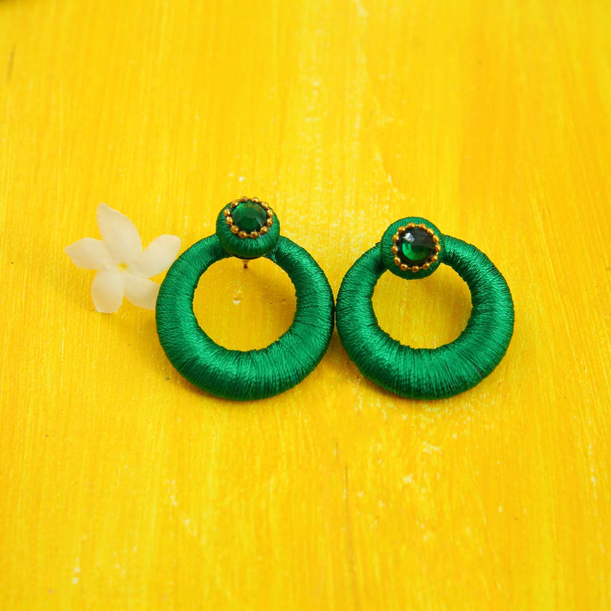 Emerald Chadanbali Earrings