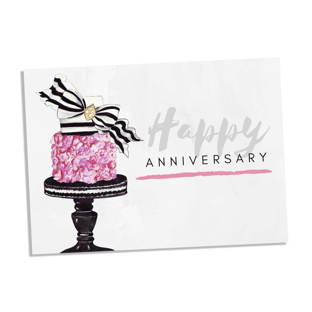 Happy anniversary pink cake Card