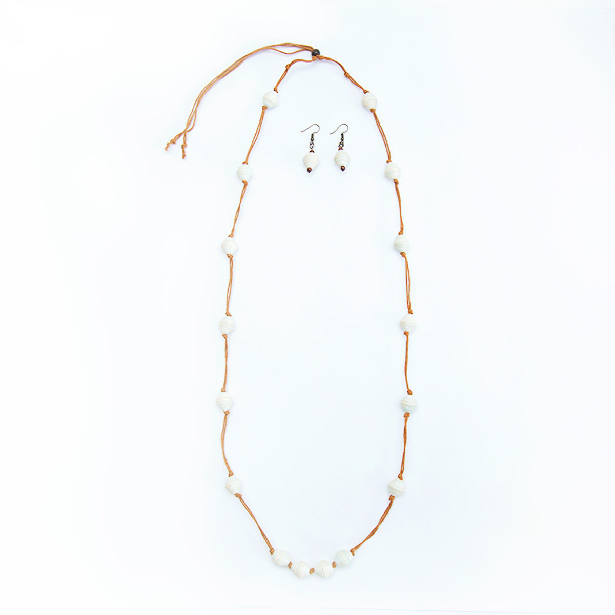 White Necklace and Earring Set