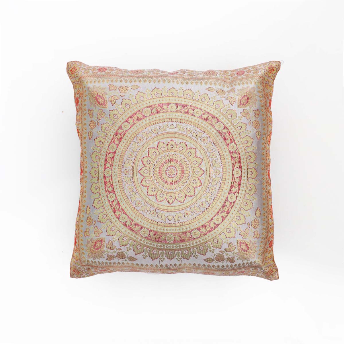 White Lotus Silk Cushion Cover