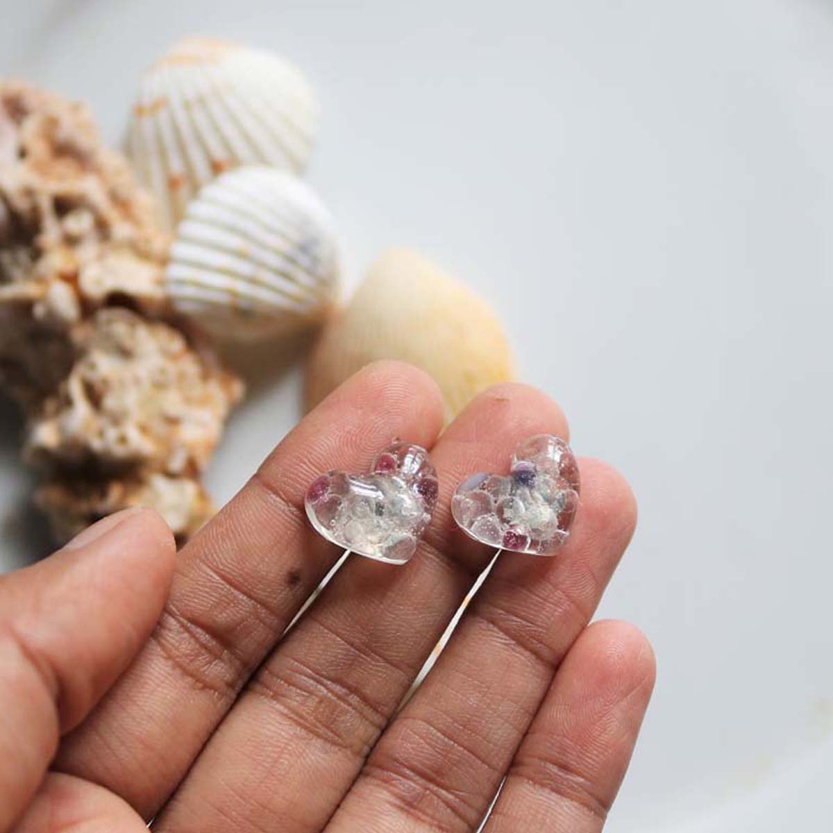 Resin Hearts Earrings