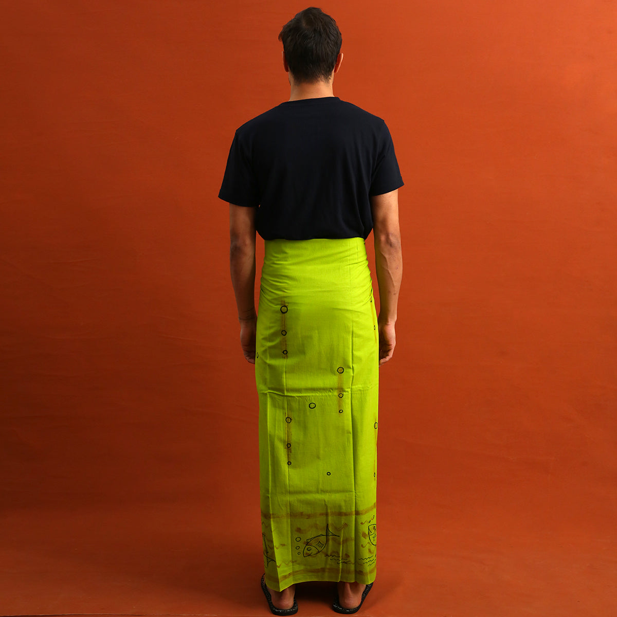 Lime Green Painted Sarong