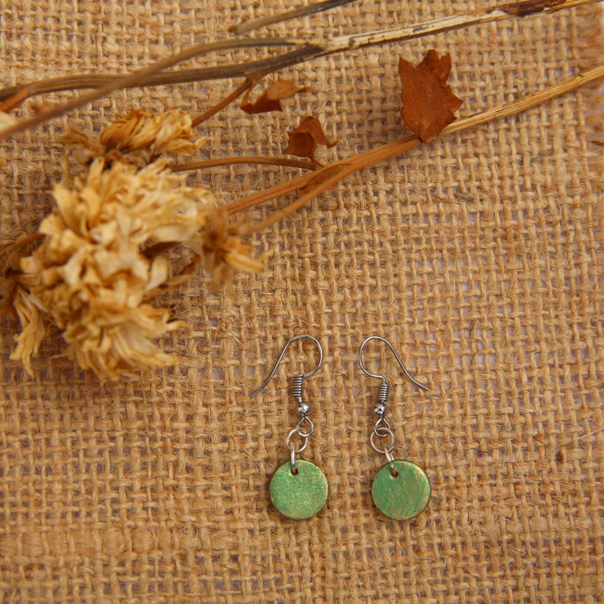 Shimmery Sphere Terracotta Earrings