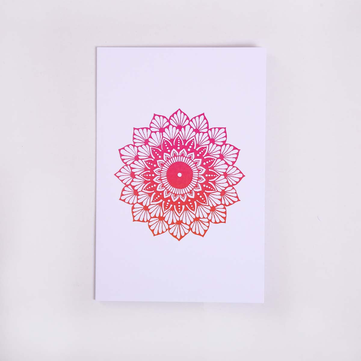 Pink & Orange Shaded Daffodil Mandala Card