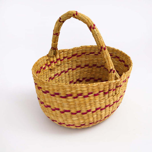 Magenta Reed Bread Basket