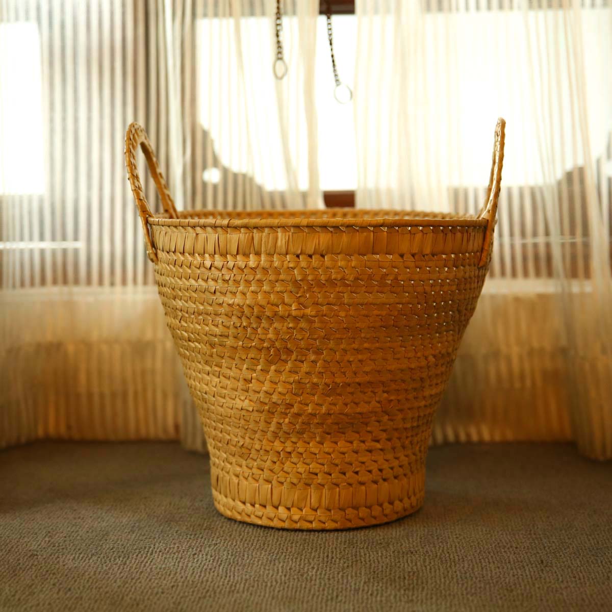 Natural Palmyra Waste Paper Bin