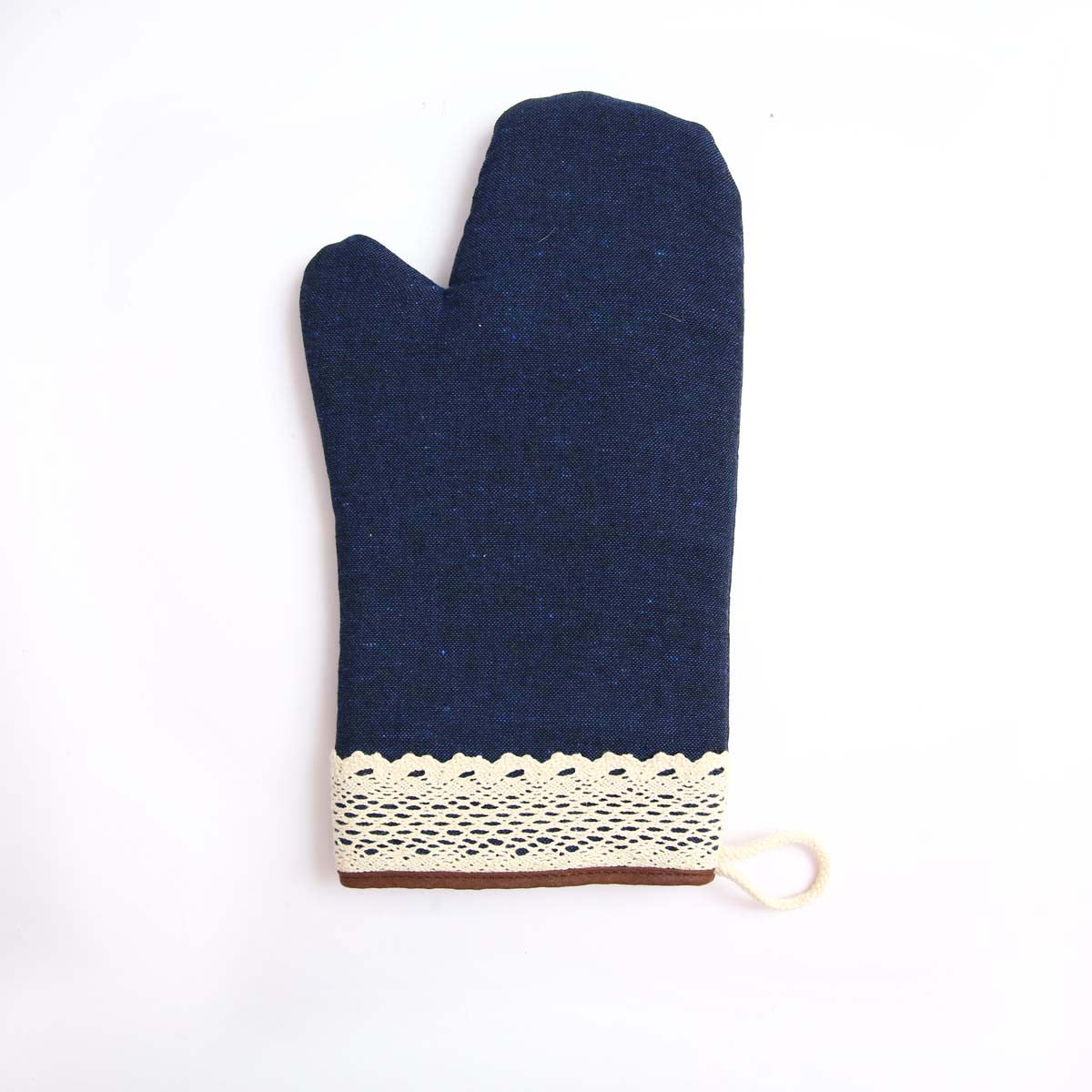 Blue Handloom Oven Mitt