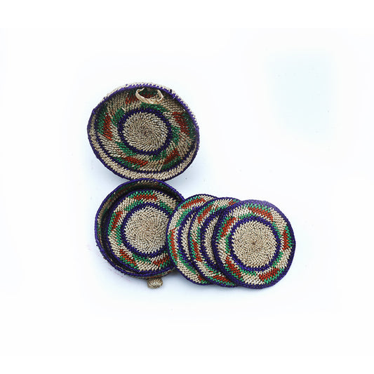 Rainbow Palmyrah Coasters
