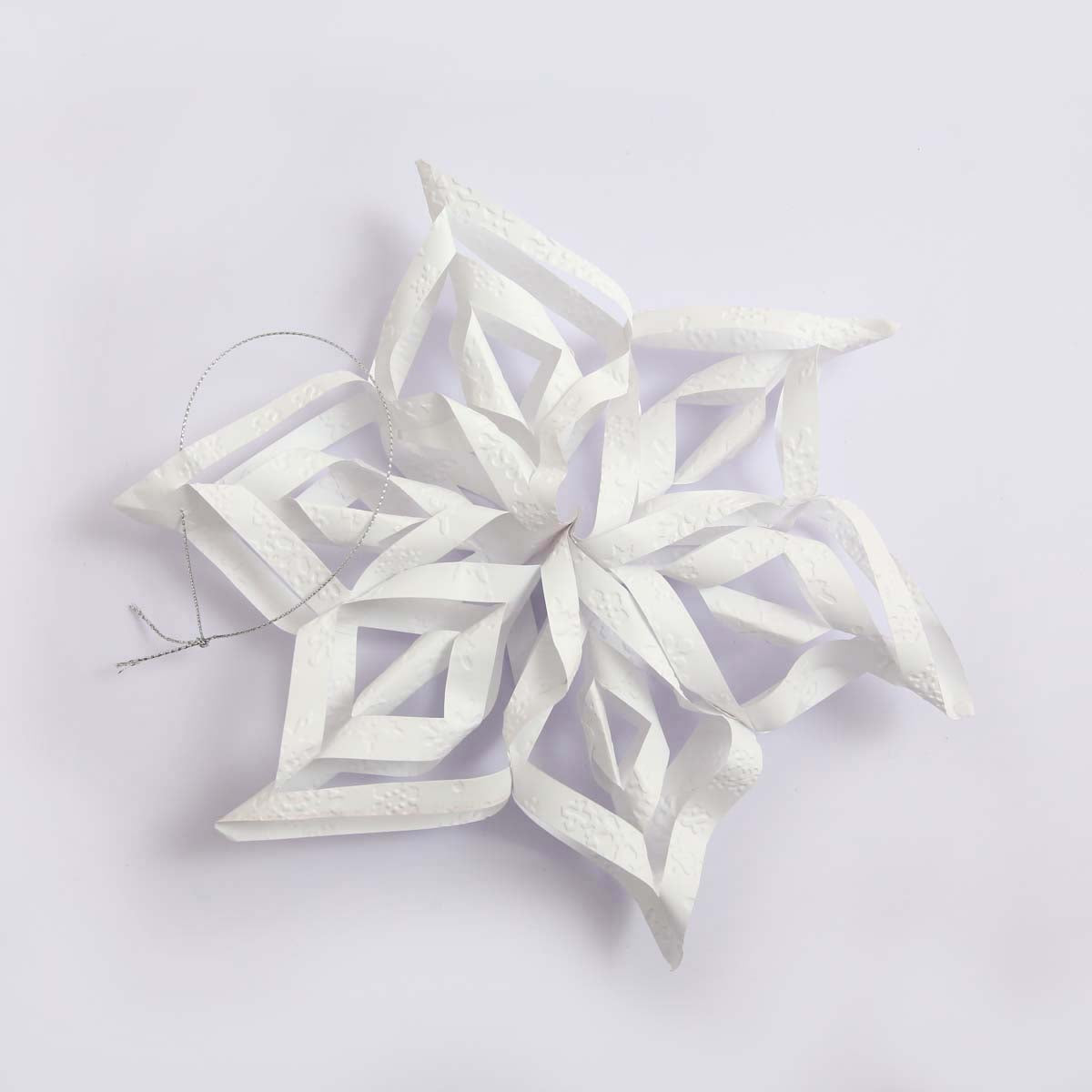 White Snowflake Paper Ornament