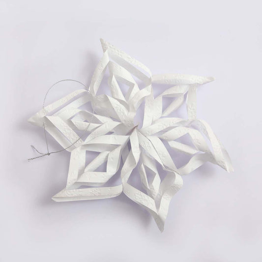 White Snowflake Paper Ornament