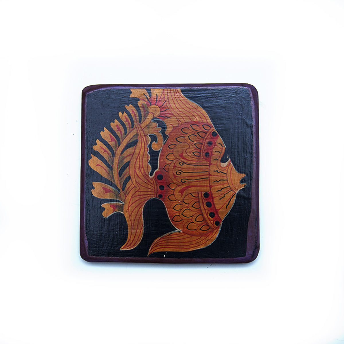 Flounder Traditional Wooden Coaster