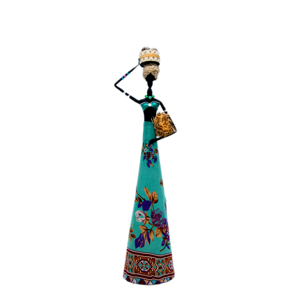 Turq Dress Paper Figurine