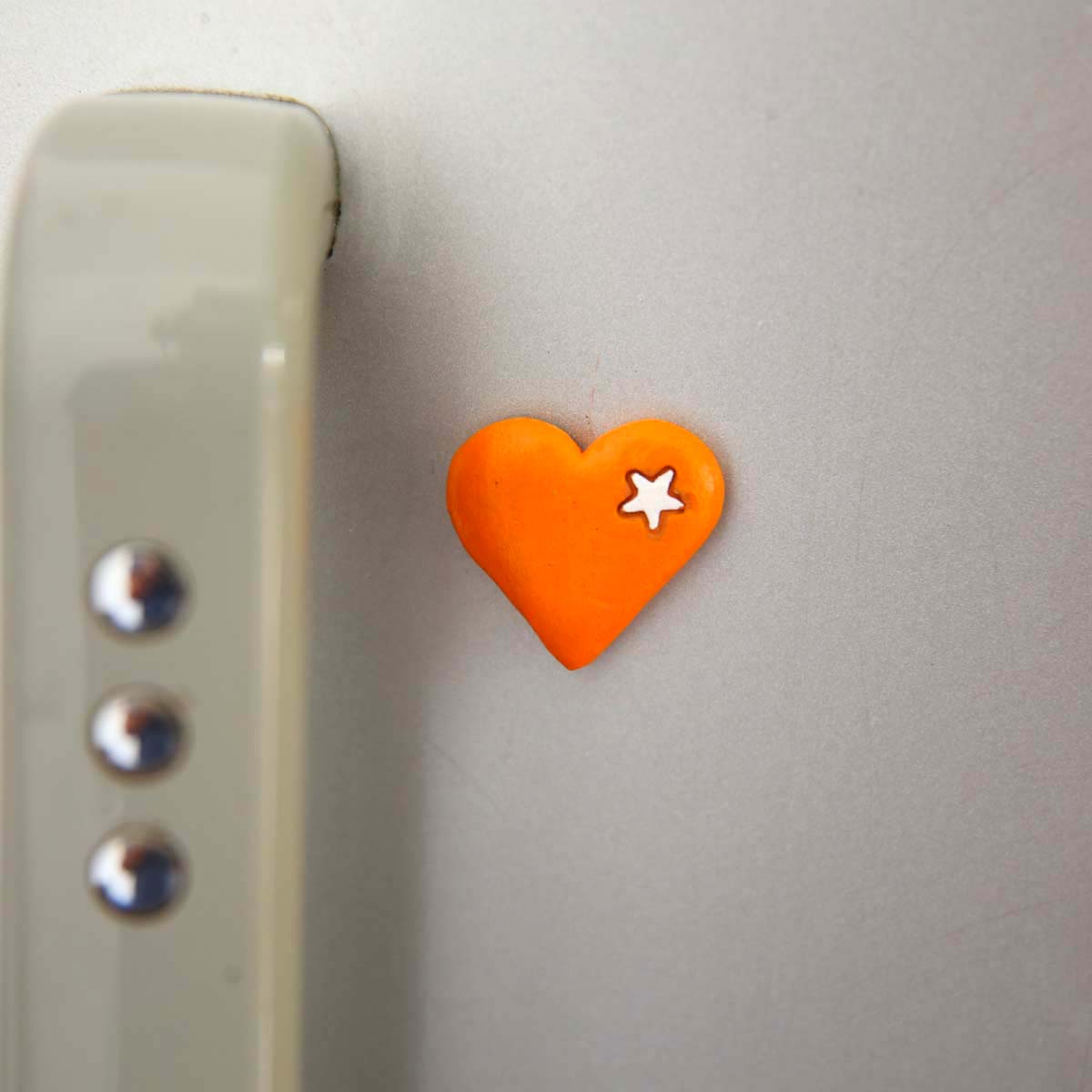 Orange Heart Fridge Magnet