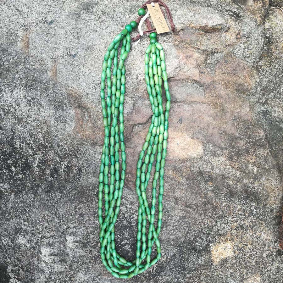Emerald Wooden Necklace
